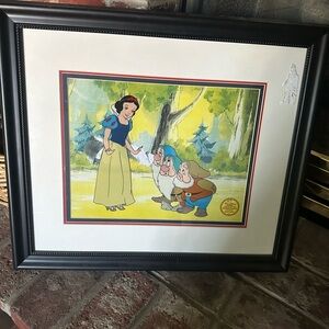 Framed Snow White and Dwarfs Serigraph